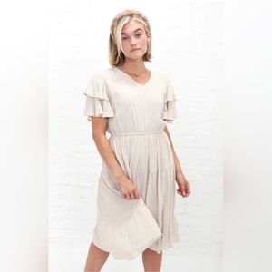 Cream Flutter Dress